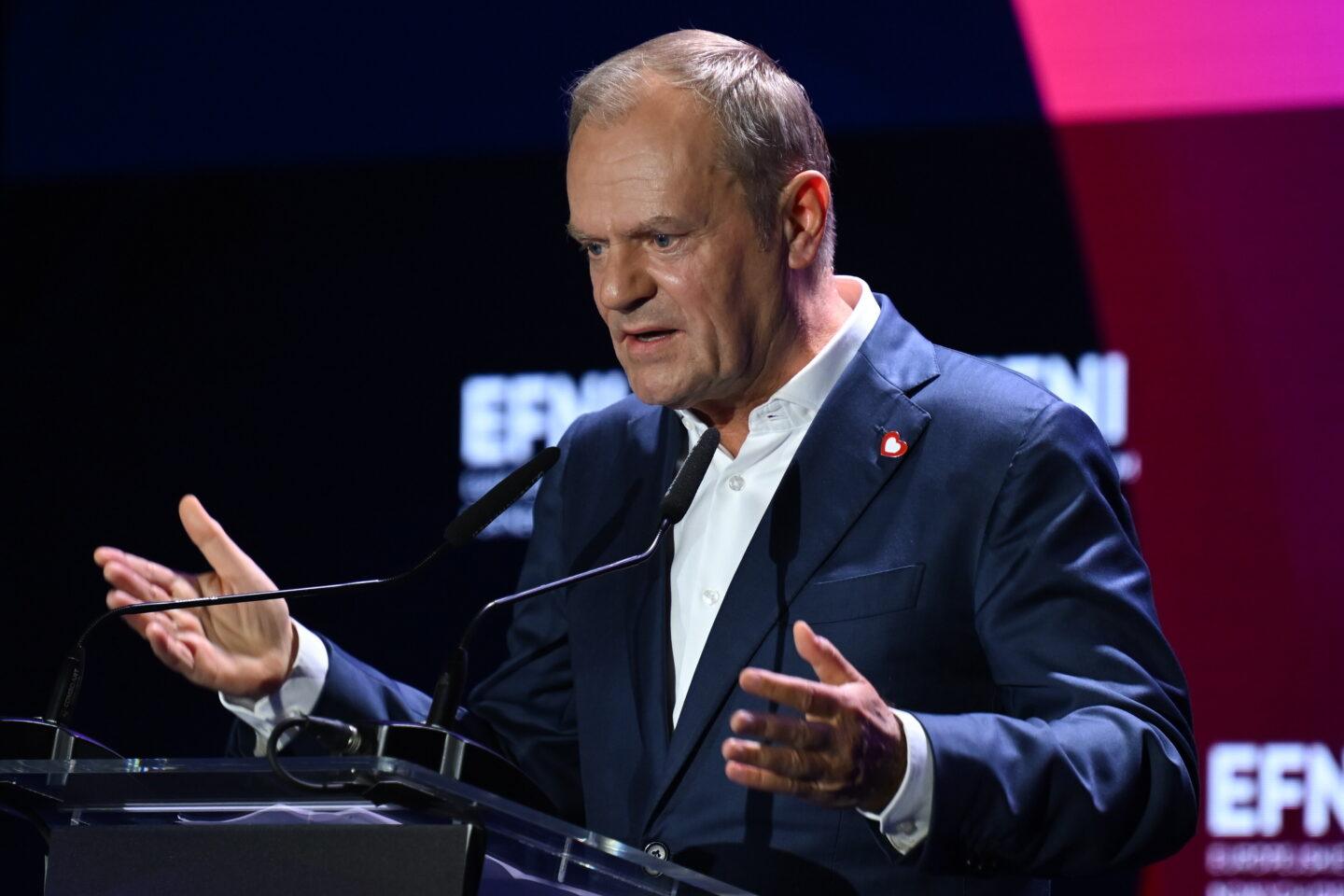 Premier Donald Tusk przemawia na Europejskim Forum Nowych Idei w Sopocie