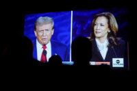 Na zdjęciu Kamala Harris i Donald Trump