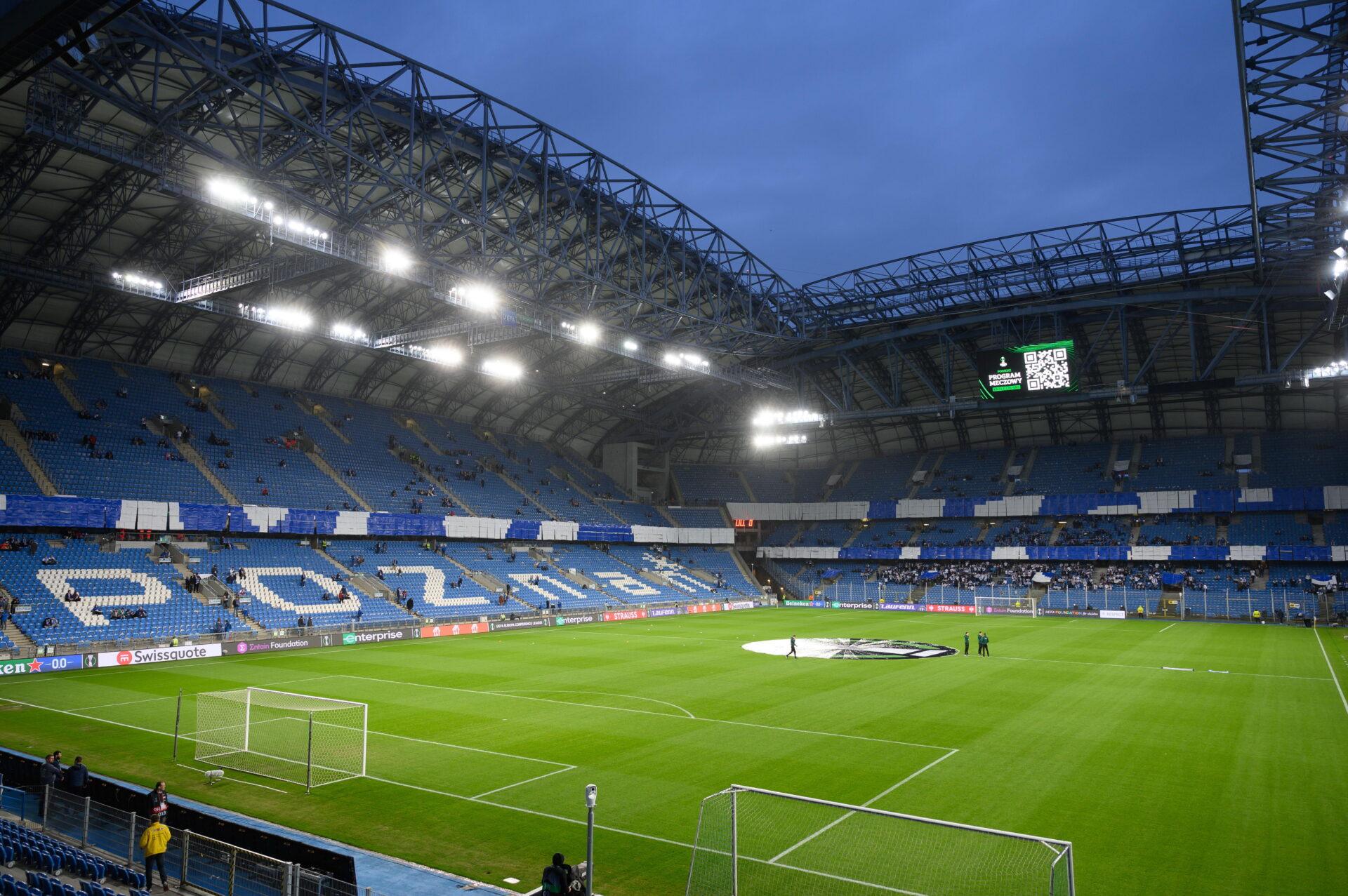 Na zdjęciu stadion, na którym swoje mecze rozgrywa Lech Poznań