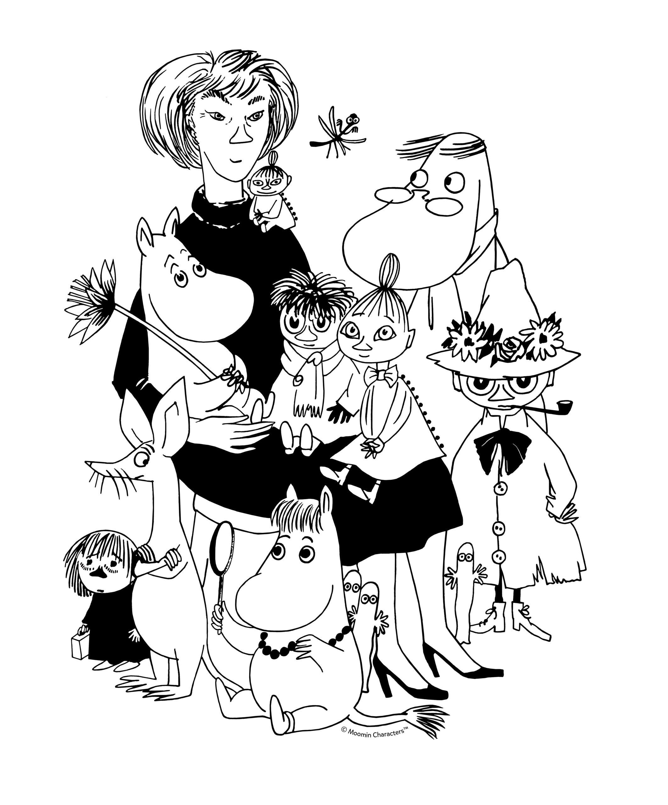 Tove Jansson w otoczeniu postaci z "Muminków", fot. materiały prasowe © Moomin Characters™