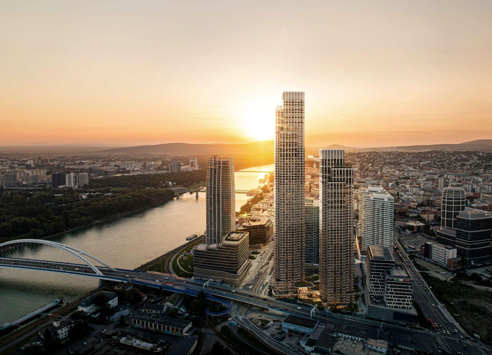 Bratysławski kompleks Eurovea ma się wzbogacić o dwie kolejne wieże o wysokości 180 m i 260 m. Staną nieopodal istniejącej Eurovea Tower, która mierzy 168 m.