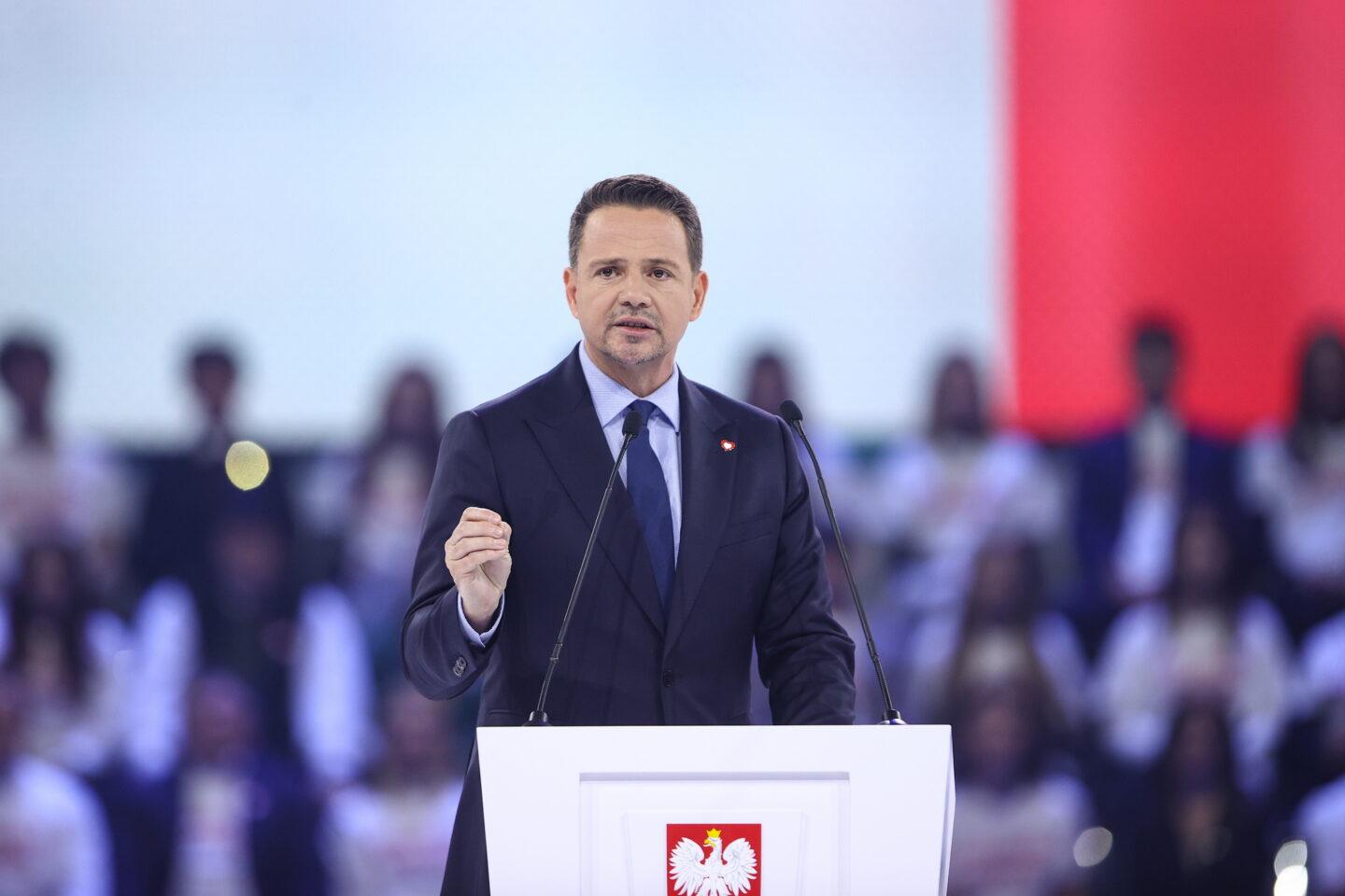 Rafał Trzaskowski na konwencji KO w Gliwicach