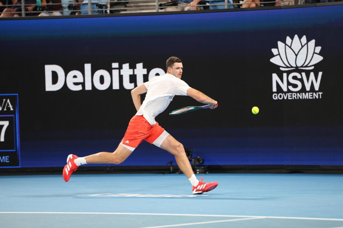 Na zdjęciu Hubert Hurkacz podczas United Cup w Sydney