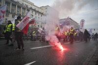 Związkowcy protestują przeciwko likwidacji elektrowni węglowych