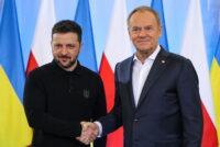 Na zdjęciu premier Polski Donald Tusk oraz prezydent Ukrainy Wołodymyr Zełenski