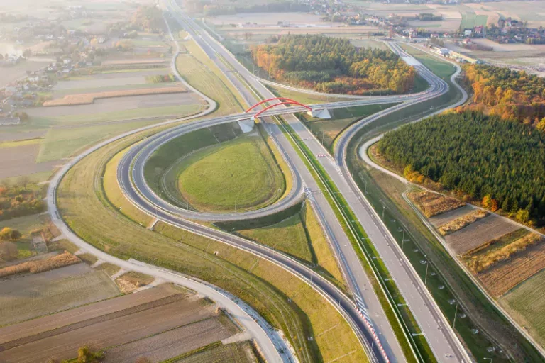 Zdjęcie przedstawia autostradę A4-odcinek Jarosław-Radymno