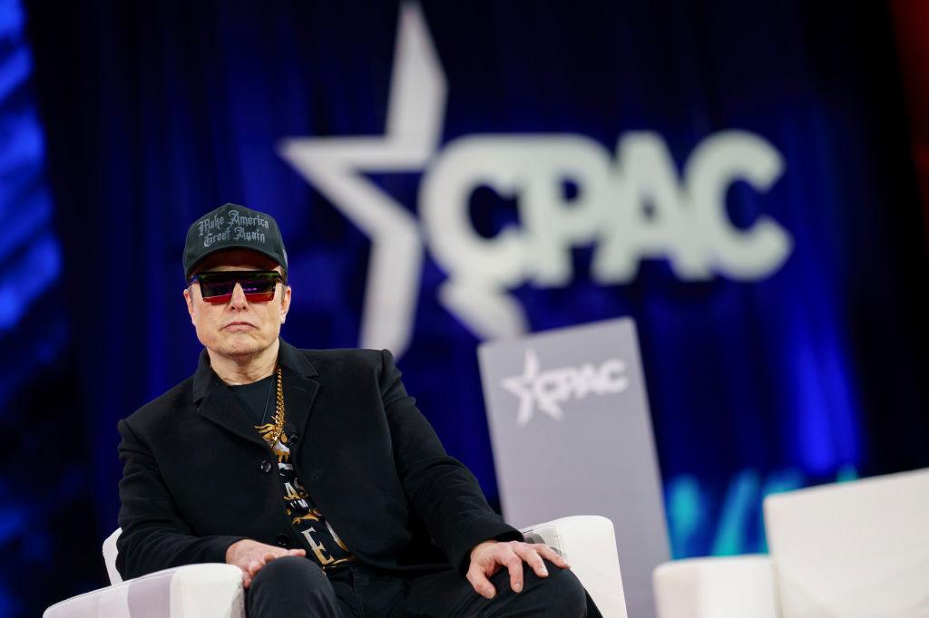 Na zdjęciu Elon Musk na konferencji CPAC