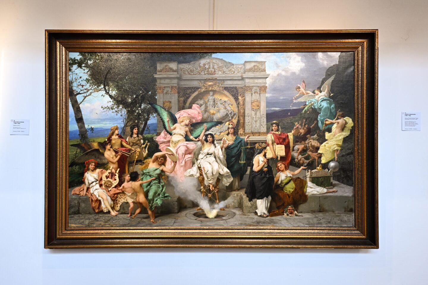 Na zdjęciu „Parnas” Henryka Siemiradzkiego na wystawie przedaukcyjnej w siedzibie Domu Aukcyjnego Polswiss Art w Warszawie