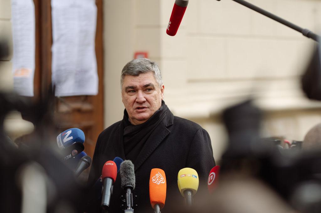 Na zdjęciu prezydent Chorwacji Zoran Milanović w trakcie wywiadu