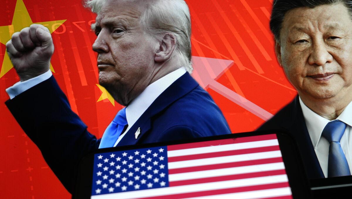 Na ilustracji zdjęciowej z lewej prezydent USA Donald Trump, z prawej – chiński dyktator Xi Jinping