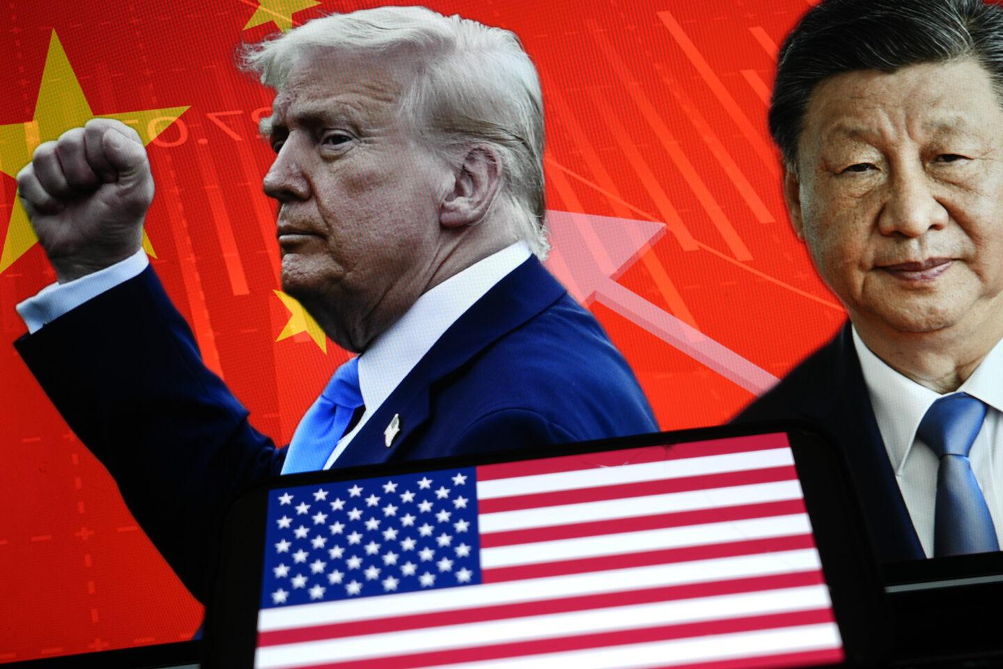 Na ilustracji zdjęciowej z lewej prezydent USA Donald Trump, z prawej – chiński dyktator Xi Jinping