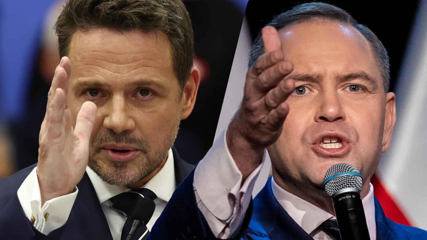 Na zdjęciu Rafał Trzaskowski (po lewej) i Karol Nawrocki (po prawej)