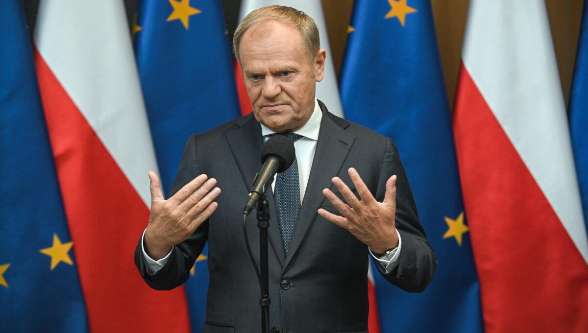 Premier Donald Tusk na zdjęciu z 9 maja 2025 r.