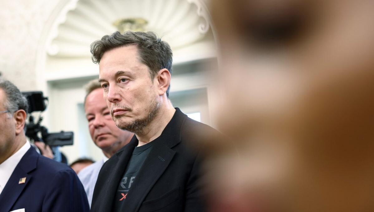 Na zdjęciu Elon Musk w Gabinecie Owalnym w trakcie spotkania Trumpa z prezydentem RPA, 21 maja 2025 r.