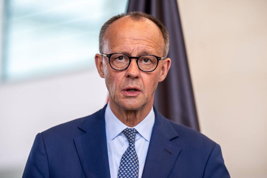 Na zdjęciu kanclerz Niemiec Friedrich Merz na zdjęciu z 13 maja 2025 r.