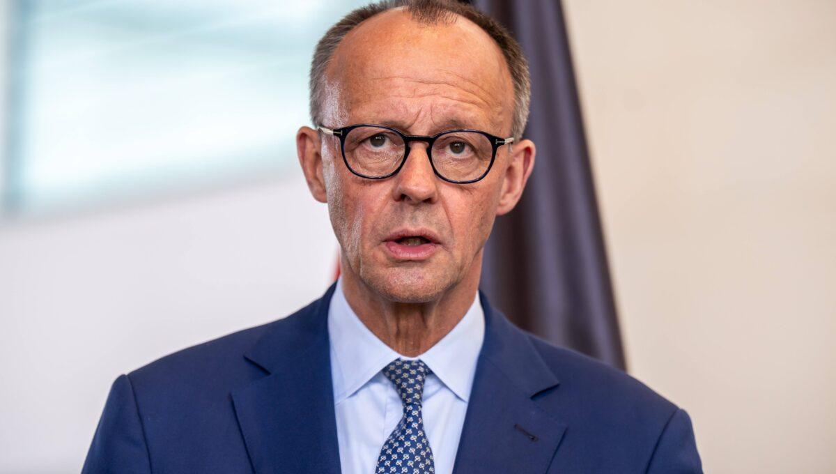Na zdjęciu kanclerz Niemiec Friedrich Merz na zdjęciu z 13 maja 2025 r.