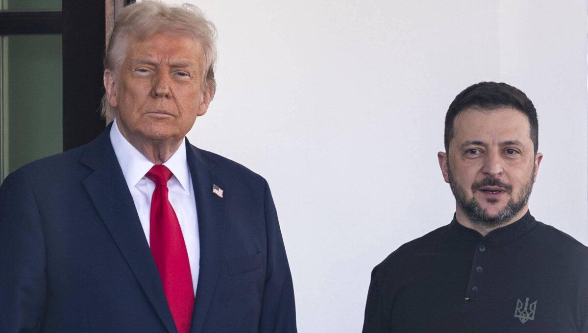 Na zdjęciu po lewej prezydent USA Donald Trump i po prawej prezydent Ukrainy Wołodymyr Zełenski