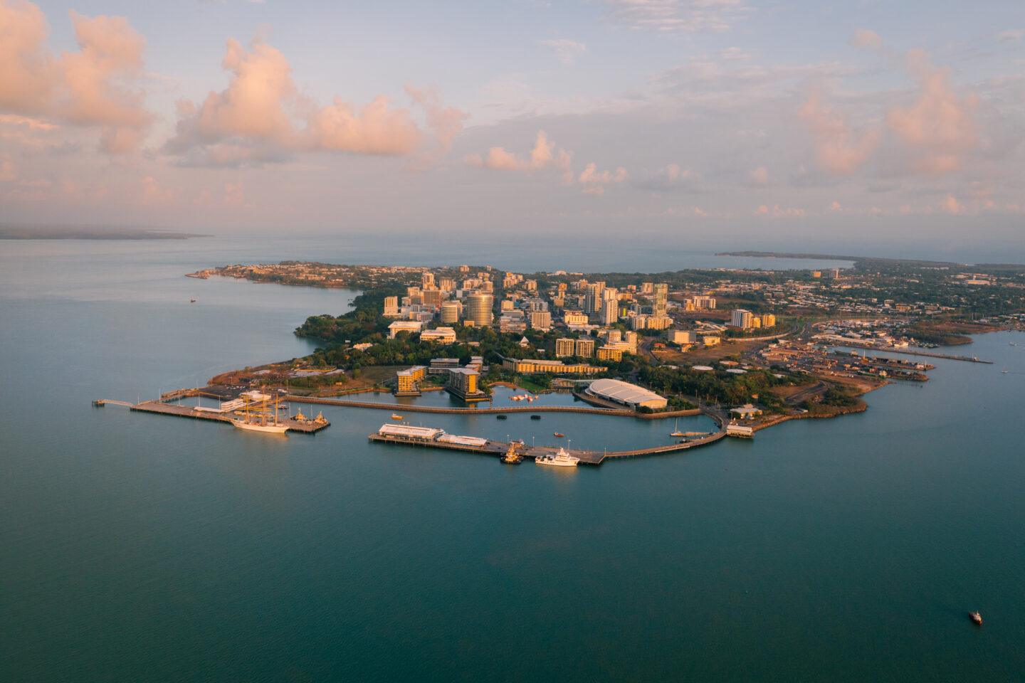 Widok na Port Darwin z lotu ptaka