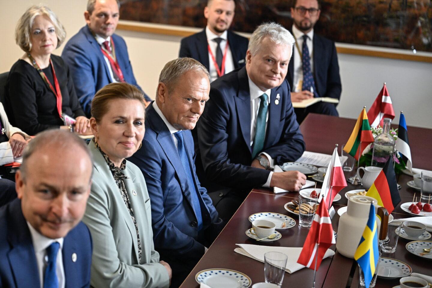 Na zdjęciu: Donald Tusk, Mette Frederiksen, Gitanas Nauseda
