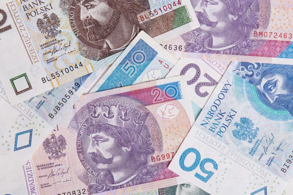 Na zdjęciu polskie banknoty