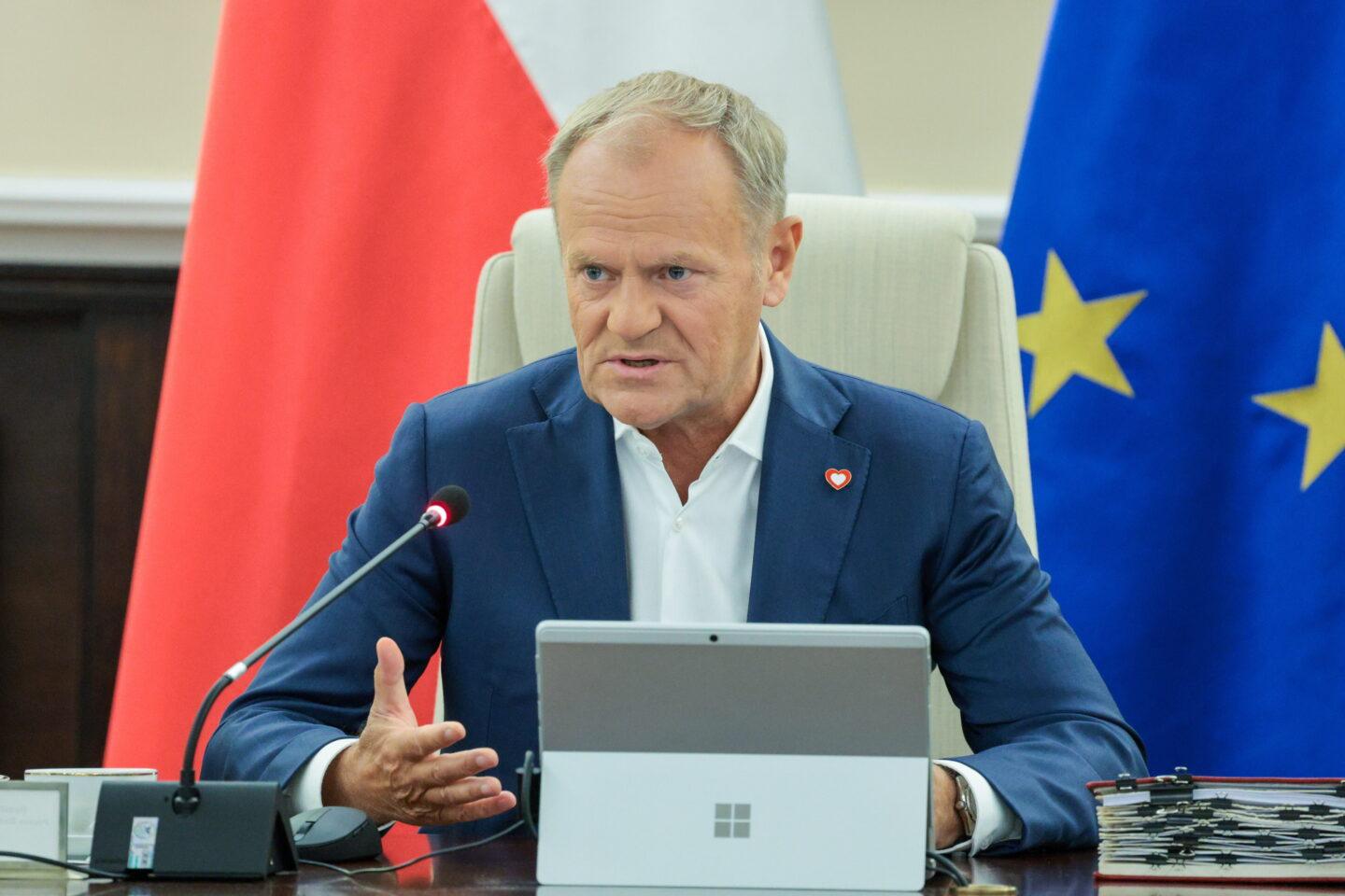 Premier Donald Tusk na posiedzeniu rządu w siedzibie Kancelarii Prezesa Rady Ministrów w Warszawie