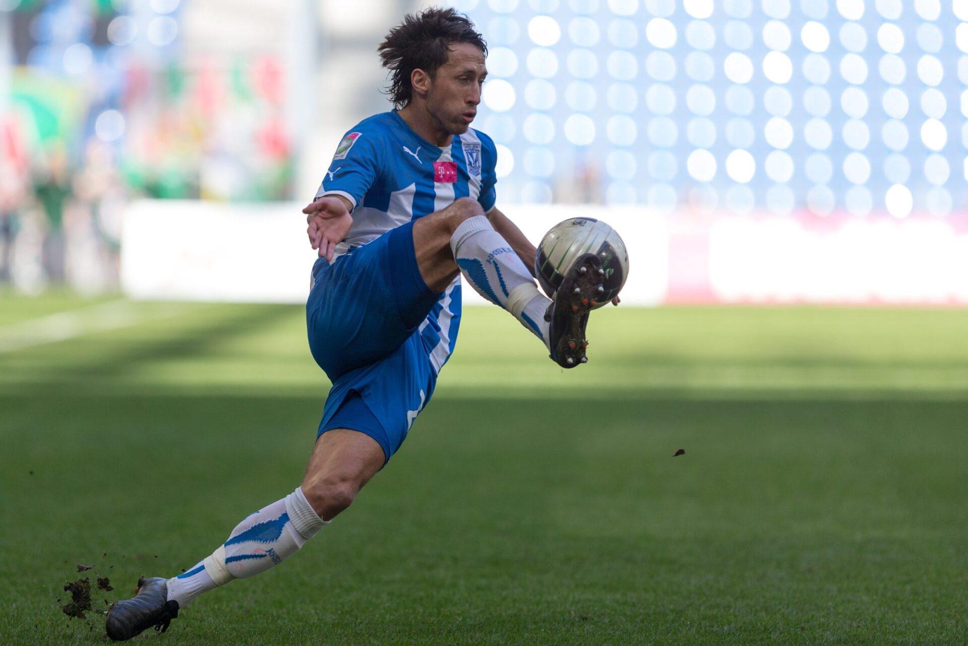 Na zdjęciu Marcin Kikut z czasów gry w Lechu Poznań.