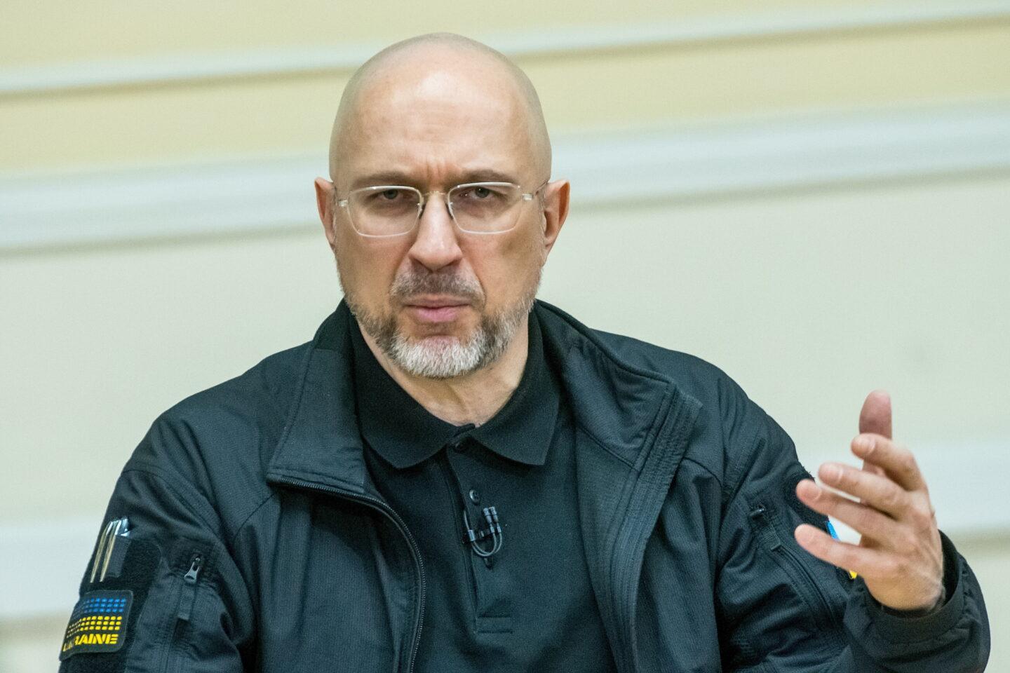 Kijów, Ukraina, 04.03.2025. Premier Ukrainy Denys Szmyhal podczas konferencji prasowej w Kijowie, 4 bm. (mr)