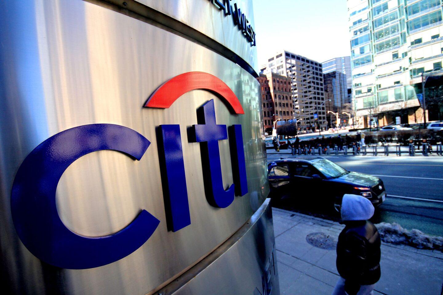 Zdjęcie przedstawia logo banku Citi