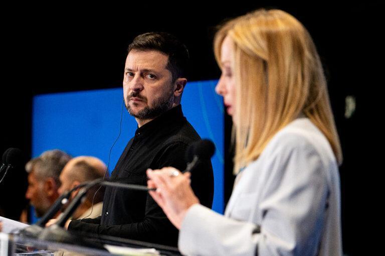 Na zdjęciu Meloni i Zełenski