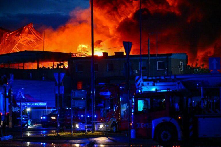 Na zdjęciu: Pożar hali w Mińsku Mazowieckim