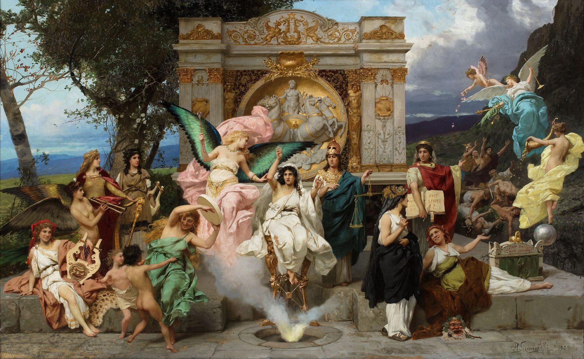 Henryk Siemiradzki, „Parnas” (projekt kurtyny Teatru Miejskiego we Lwowie), 1900 r.