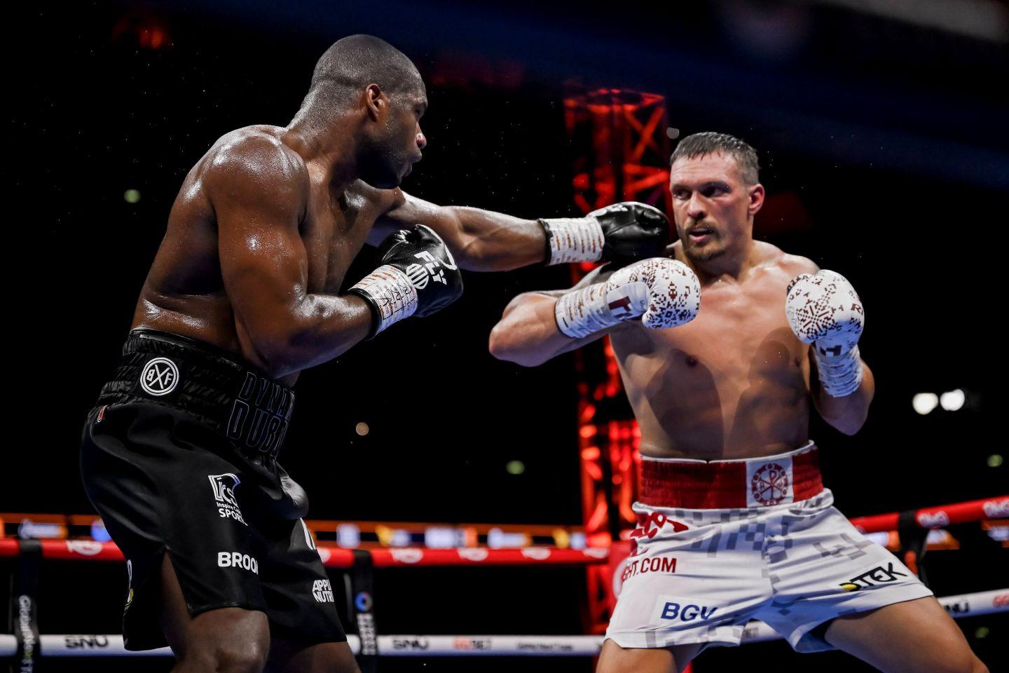 Na zdjęciu Ołeksandr Usyk podczas walki z Danielem Dubois