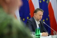 Minister spraw wewnętrznych i administracji Marcin Kierwiński podczas odprawy z przedstawicielami Rządowego Zespołu Zarządzania Kryzysowego