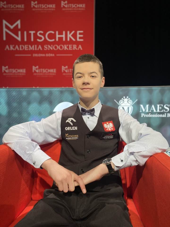 Na zdjęciu Michał Szubarczyk, polski mistrz snookera