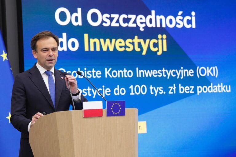 Minister finansów i gospodarki Andrzej Domański na prezentacji założeń OKI