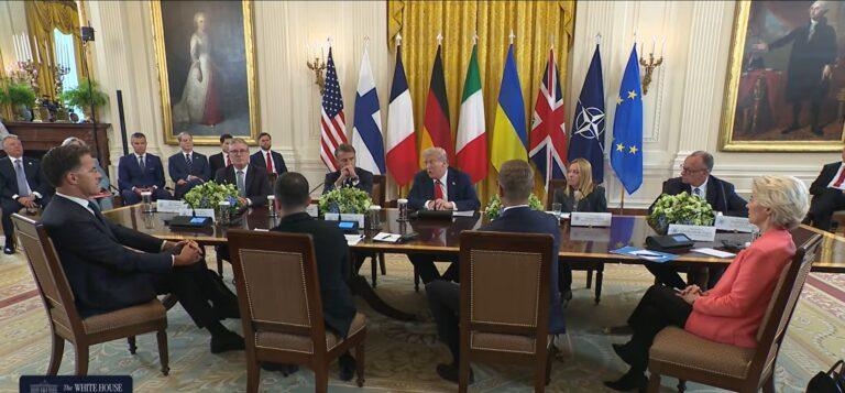 Donald Trump i liderzy Europy. Fot. White House