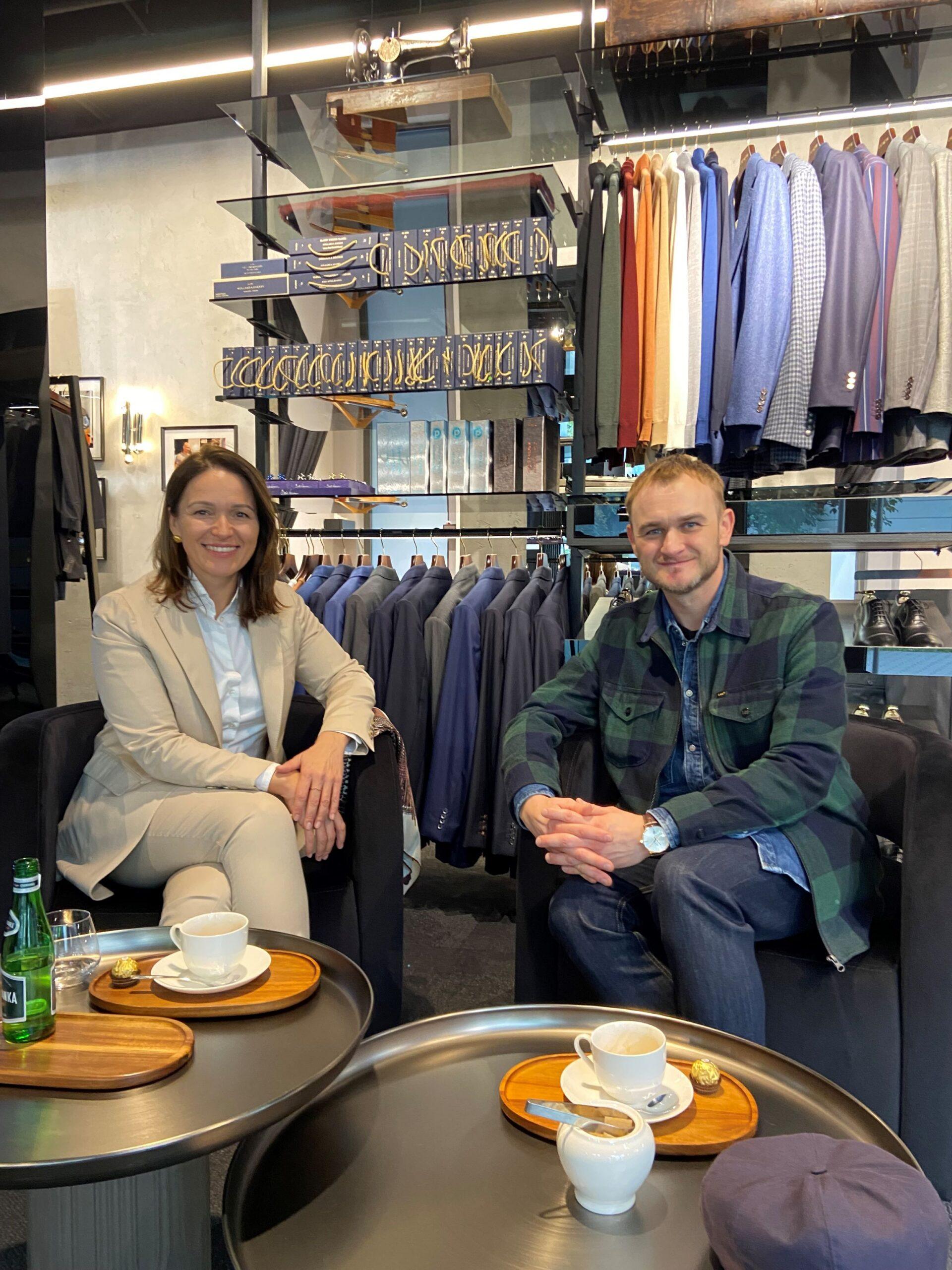 Marta Stefańczyk-Ciąpała, właścicielka marki Cafardini i Jakub Szymanek, dziennikarz XYZ