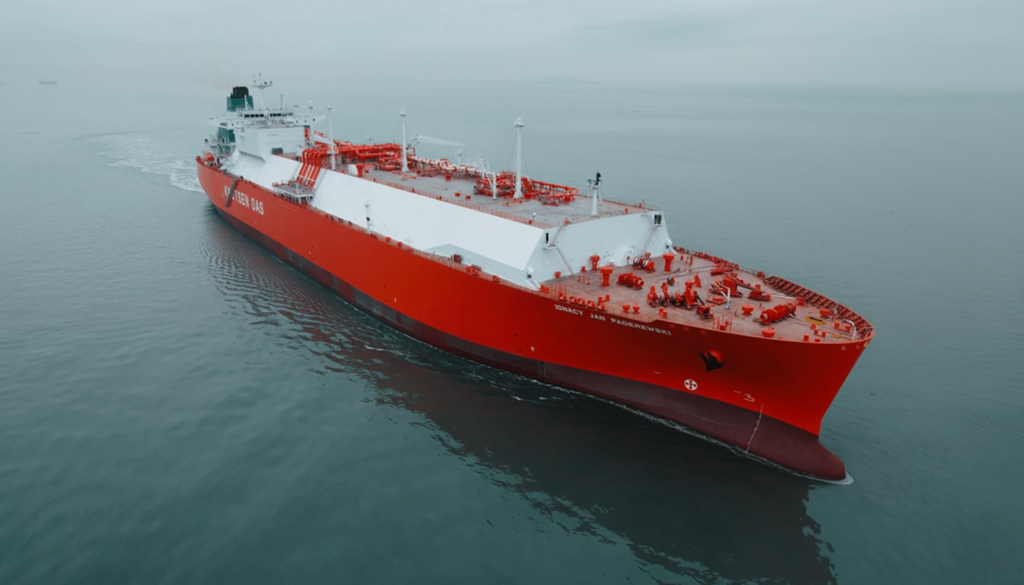 Na zdjęciu czarterowany przez Orlen gazowiec LNG Ignacy Jan Paderewsk
