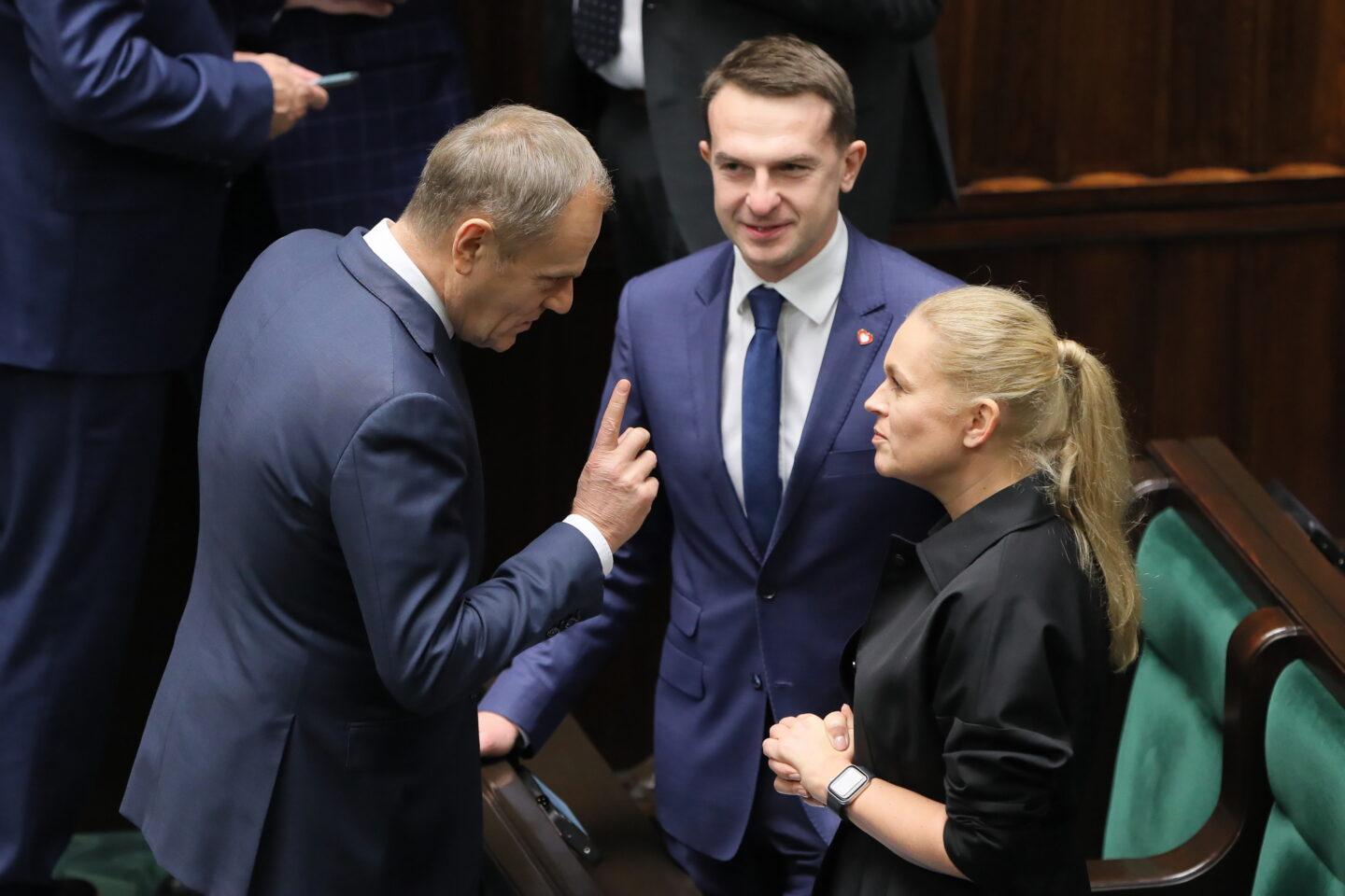 Donald Tusk, Adam Szłapka, Barbara Nowacka