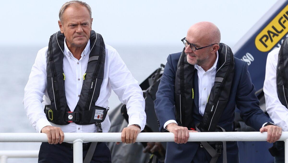 Premier Donald Tusk i prezes Orlenu Ireneusz Fąfara