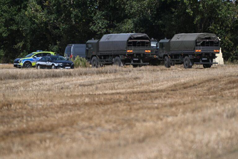 Poszukiwania rosyjskiego drona w Osinach w sierpniu 2025 r.