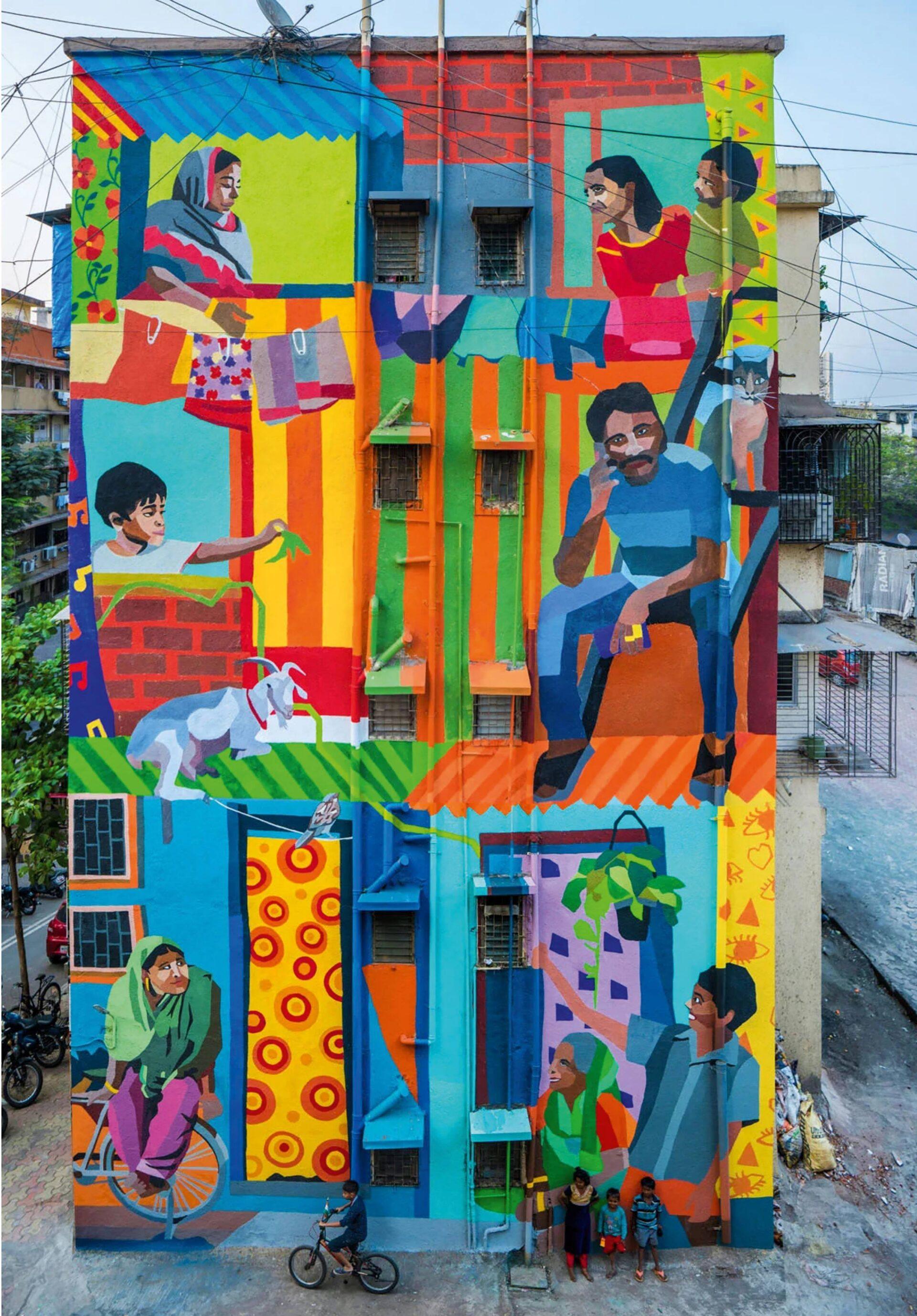 Aravani Art Project, JA/MY, 2020, mural, Mahim (E) Art, District, Mumbaj. Fot. Pranav Gohil