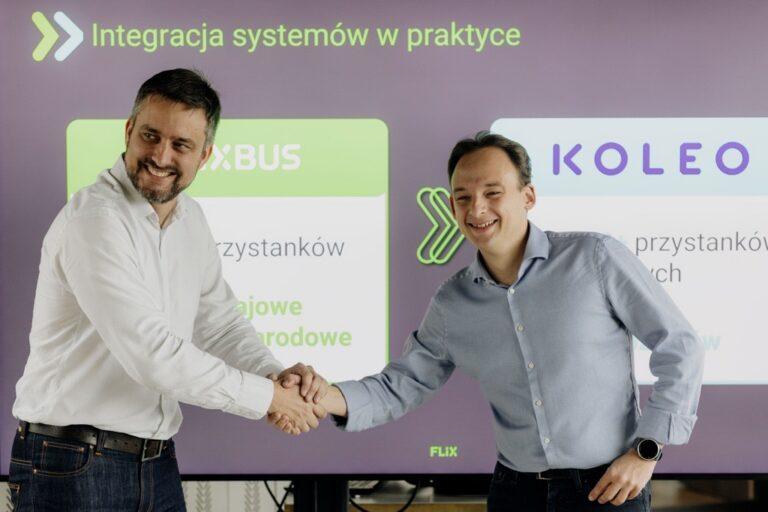 Na zdjęciu Kuba Czajkowski, prezes Koleo i Michał Leman, dyrektor zarządzający FlixBusa na Europę Wschodnią.