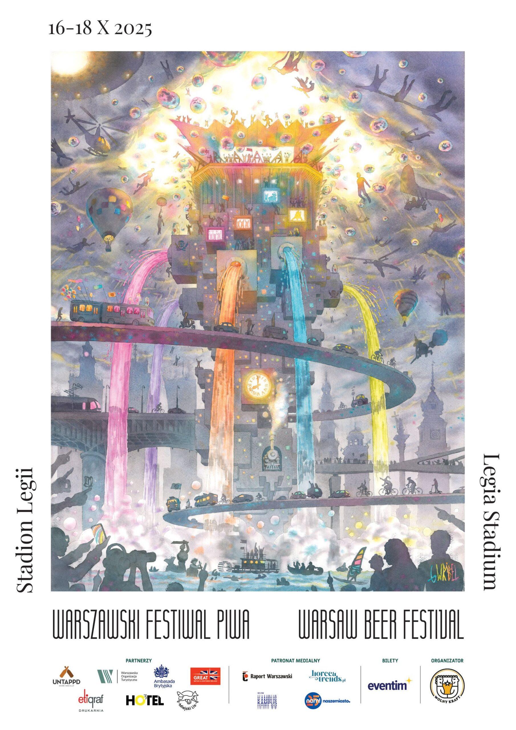 Plakat zapowiadający jesienną edycję Warszawskiego Festiwalu Piwa.