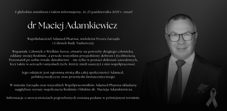 Maciej Adamkiewicz nie żyje – poinformowała spółka Adamed