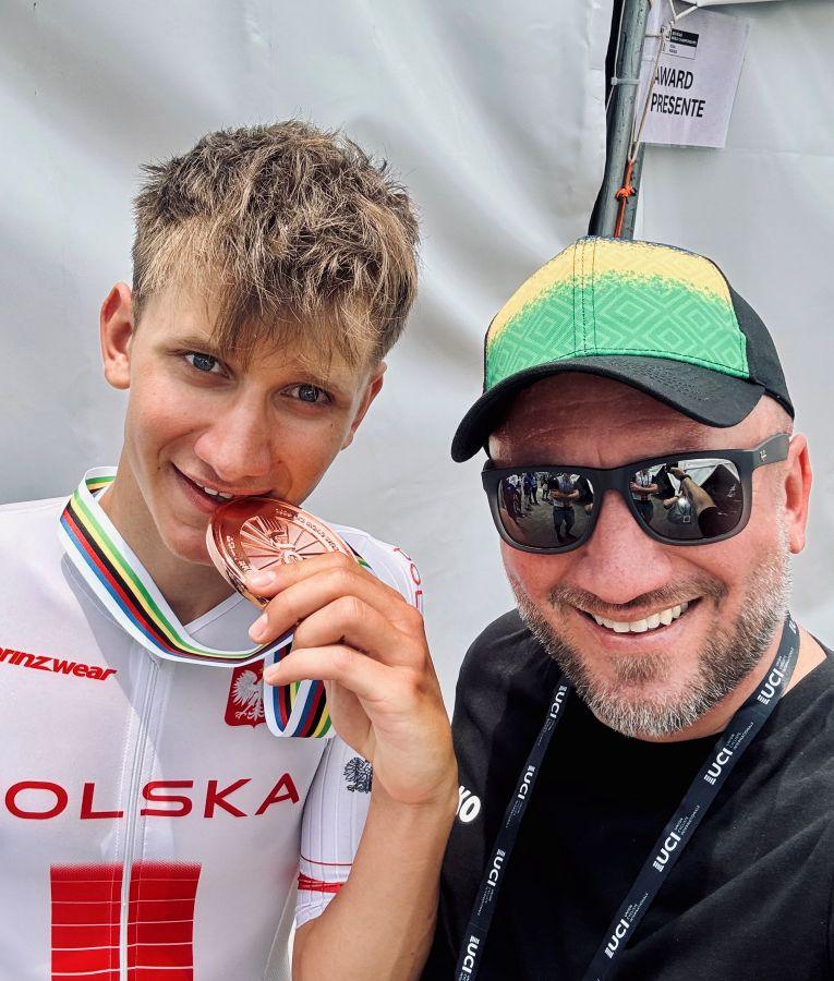 Na zdjęciu polski kolarz Jan Jackowiak wraz ze swoim ojcem Michałem