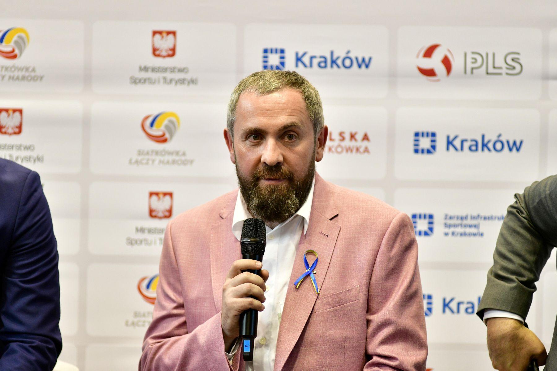 Na zdjęciu Oleg Baran, prezes klubu Barkom Każany Lwów