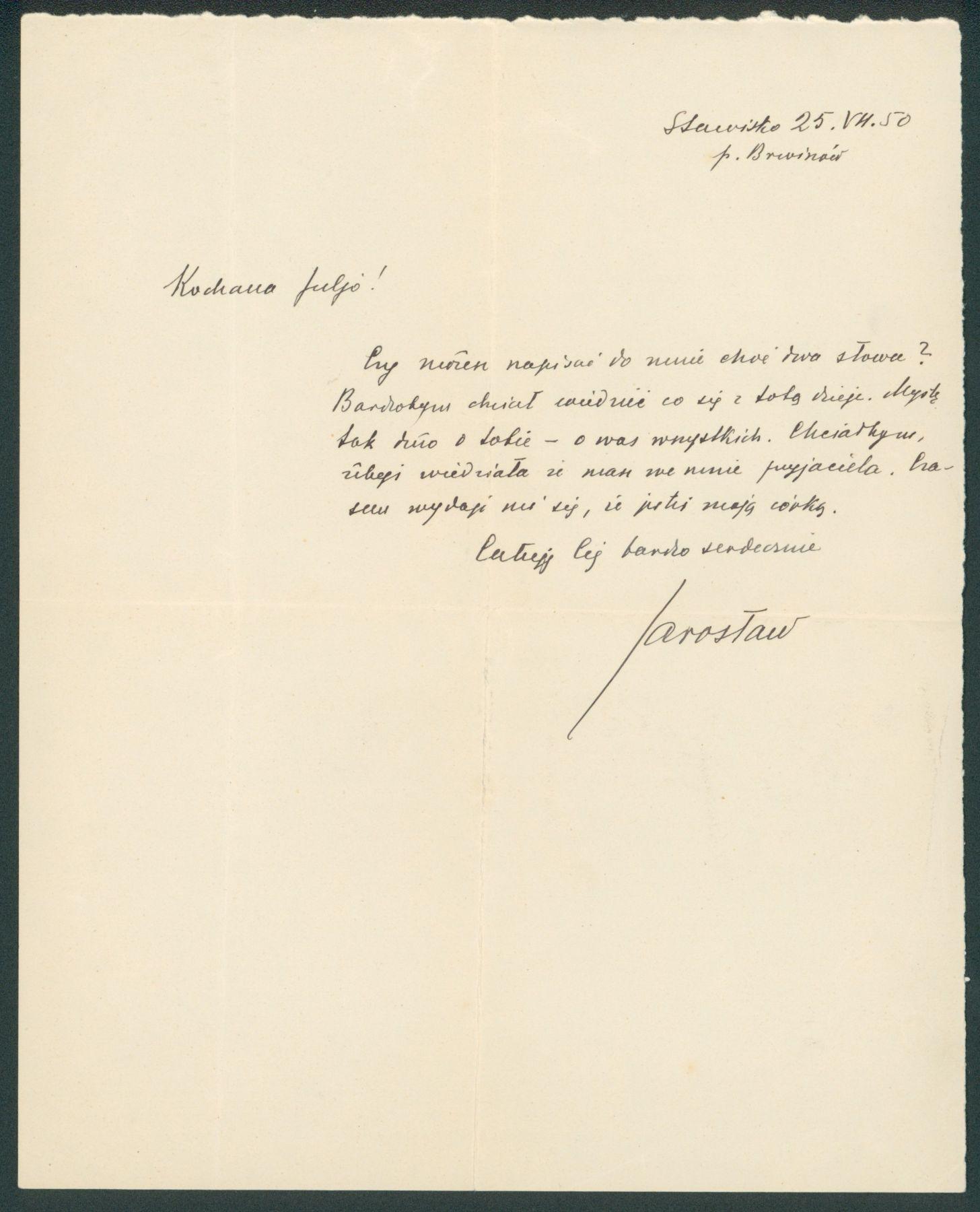 Odręcznie spisany serdeczny list Jarosława Iwaszkiewicza do Julii Hartwig sprzedany został w cenie 484 zł. Wartość listów na rynku kolekcjonerskim zależy zarówno od rozpoznawalności ich autorów, jak i treści oraz obszerności. Dłuższe listy osiągają wartość kilku tysięcy złotych, a te najrzadsze i pisane np. przez Adama Mickiewicza kosztować potrafią nawet powyżej 130 tys. zł.