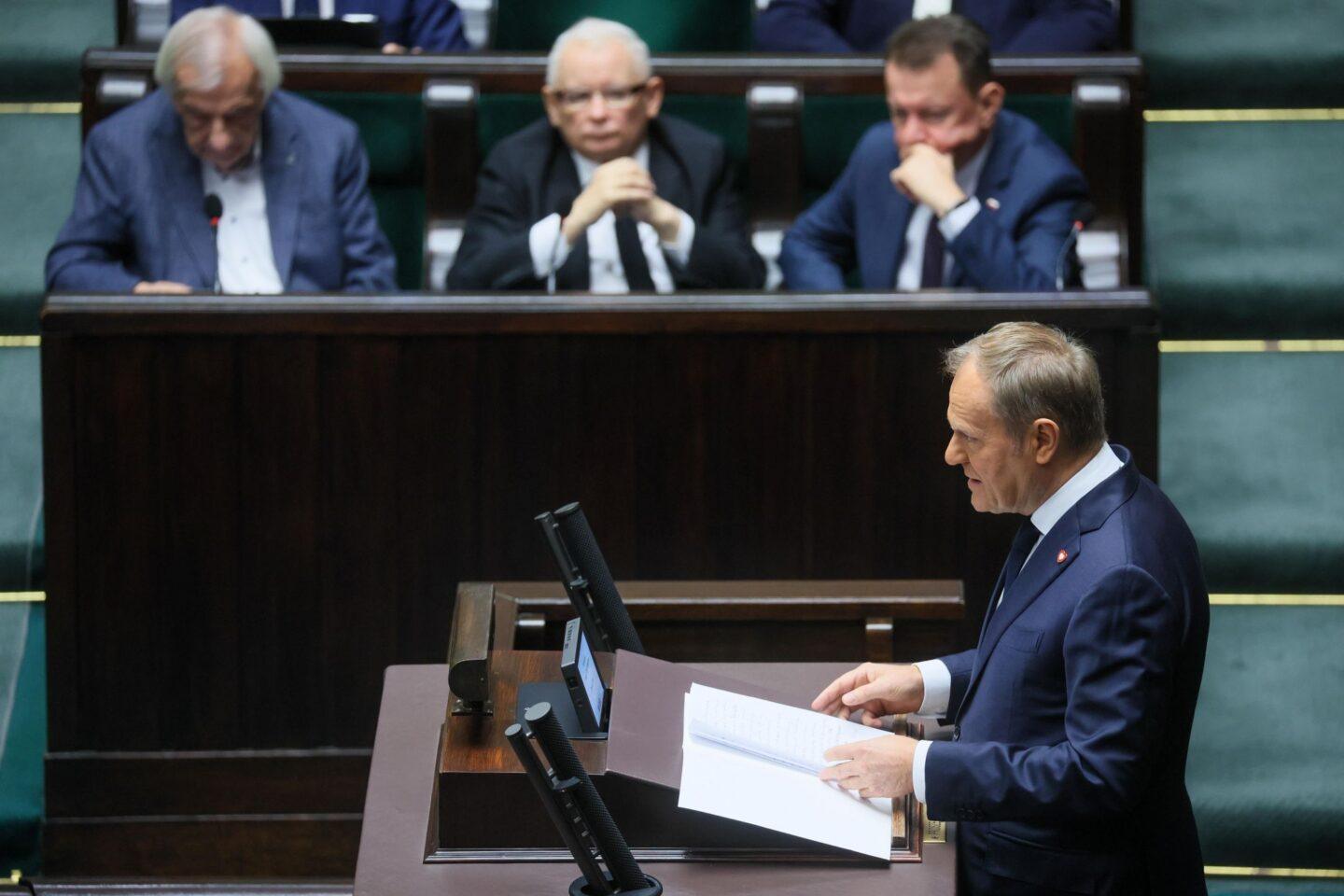 Na zdjęciu: premier Donald Tusk w Sejmie