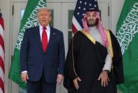 Prezydent USA Donald Trump (po lewej) oraz saudyjski następca tronu Mohamed bin Salman (po prawej)